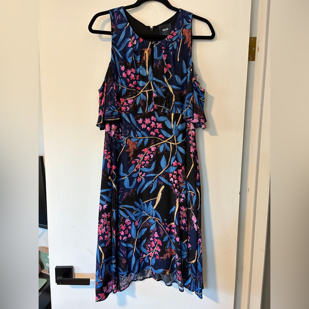 Anthropologie Maeve‎ Elia Dress Women’s Size 6 Black Floral Off Shoulder